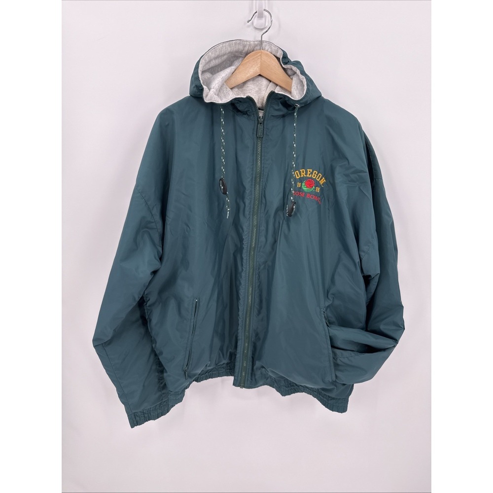 Vintage University Of Oregon Unisex 1995 Rose Bowl Zip Up Lined Jacket Size XL